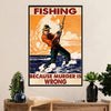 Fishing Poster Room Wall Art Prints | Fishing Because | Vintage Gift for Fisherman