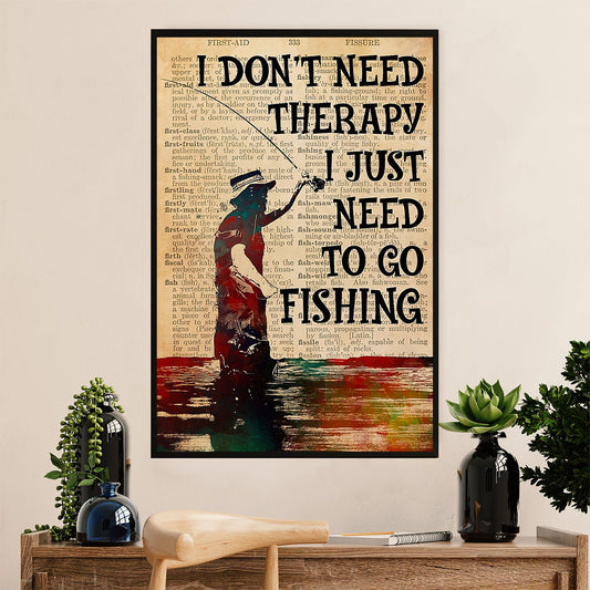 Fishing Poster Room Wall Art Prints | Need To Go Fishing | Vintage Gift for Fisherman