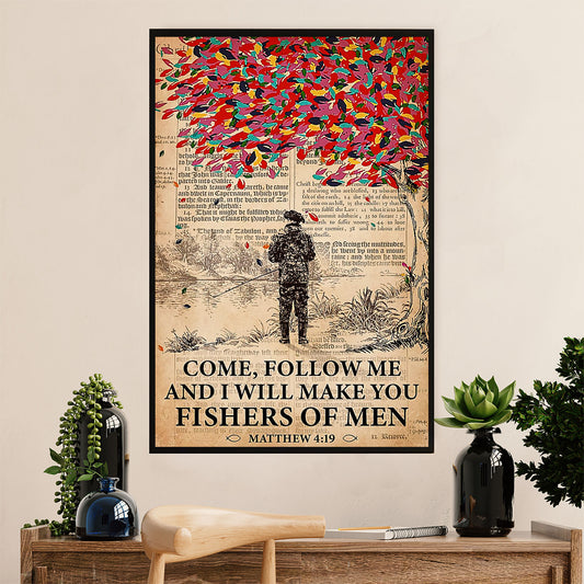 Fishing Poster Room Wall Art Prints | Fishers of Men | Vintage Gift for Fisherman