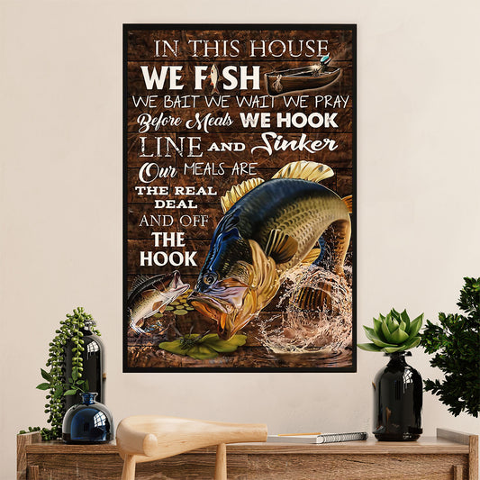 Fishing Poster Room Wall Art Prints | We Fish | Vintage Gift for Fisherman