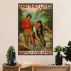 Fishing Poster Room Wall Art Prints | They Lived Happily | Vintage Gift for Fisherman