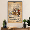 Fishing Poster Room Wall Art Prints | Today I Choose Joy | Vintage Gift for Fisherman