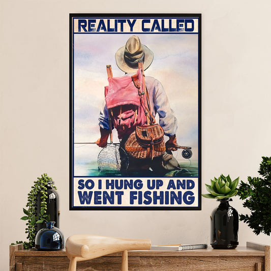Fishing Poster Room Wall Art Prints | Reality Called | Vintage Gift for Fisherman