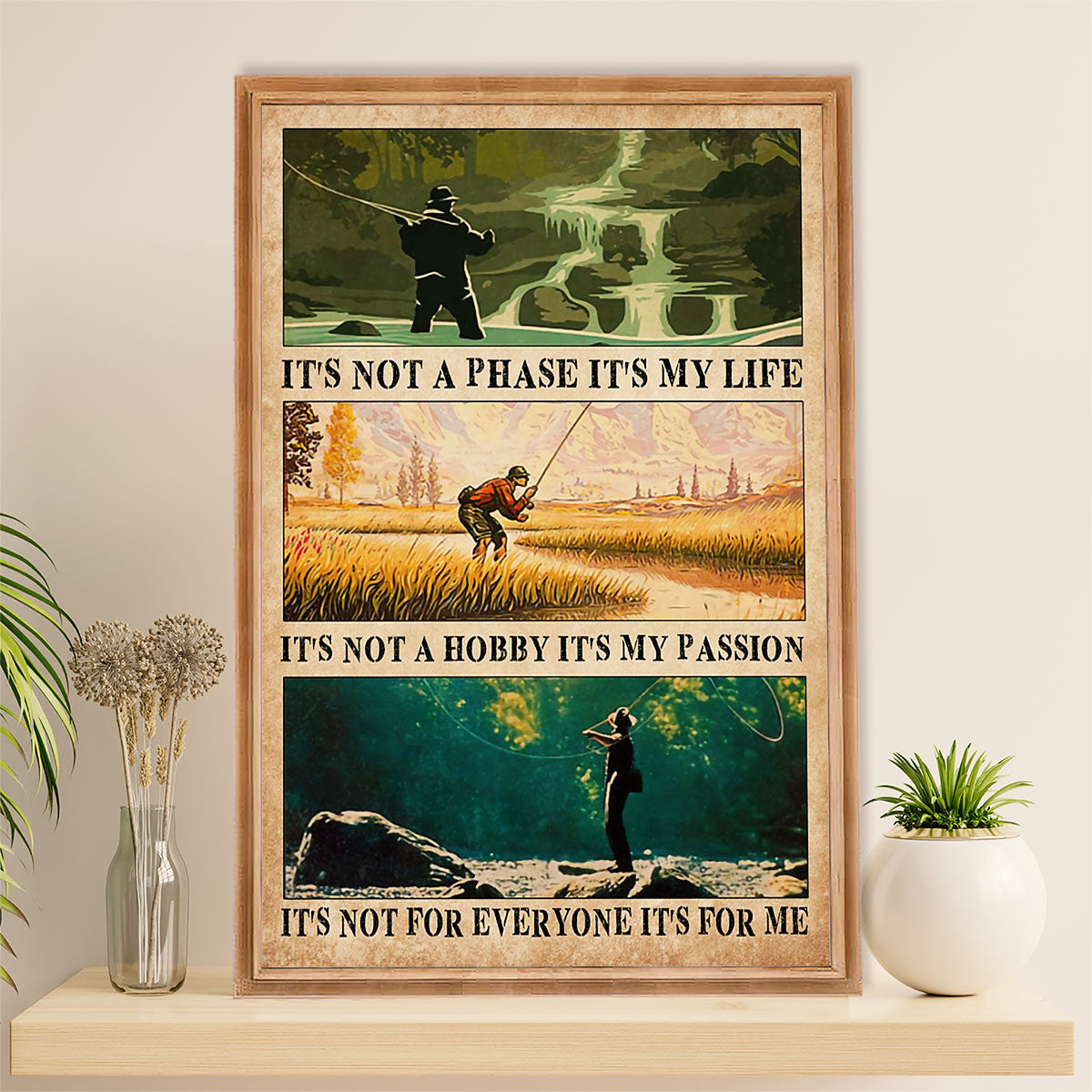 Fishing Poster Room Wall Art Prints | My Passion | Vintage Gift for Fisherman