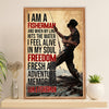 Fishing Poster Room Wall Art Prints | I Am A Fisherman | Vintage Gift for Fisherman