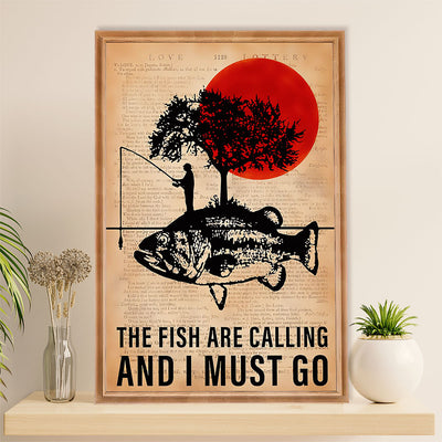 Fishing Poster Room Wall Art Prints | Fish Are Calling | Vintage Gift for Fisherman