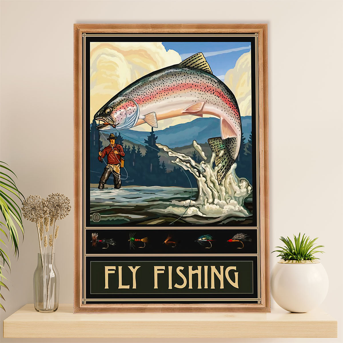 Fishing Poster Room Wall Art Prints | Fly Fishing | Vintage Gift for Fisherman