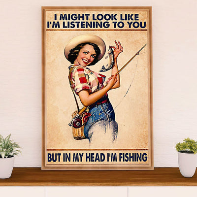 Fishing Poster Room Wall Art Prints | Funny Quote Fishing | Vintage Gift for Fisherman