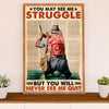 Fishing Poster Room Wall Art Prints | Never See Me Quit | Vintage Gift for Fisherman