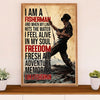 Fishing Poster Room Wall Art Prints | I Am A Fisherman | Vintage Gift for Fisherman