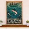 Fishing Poster Room Wall Art Prints | Into the Ocean | Vintage Gift for Fisherman