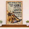 Fishing Poster Room Wall Art Prints | Girl Loves Fishing | Vintage Gift for Fisherman