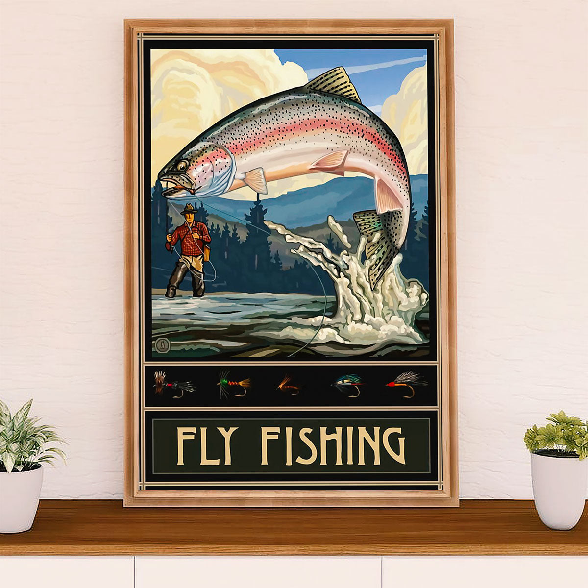 HNZKly Vintage Fly Fishing Poster Steampunk Illustration Wall Art Prints  Fish Lures Hooks Canvas Paintings Antique Picture Living Room Office Decor  Man Gifts 30x38cm No Frame : : Home & Kitchen