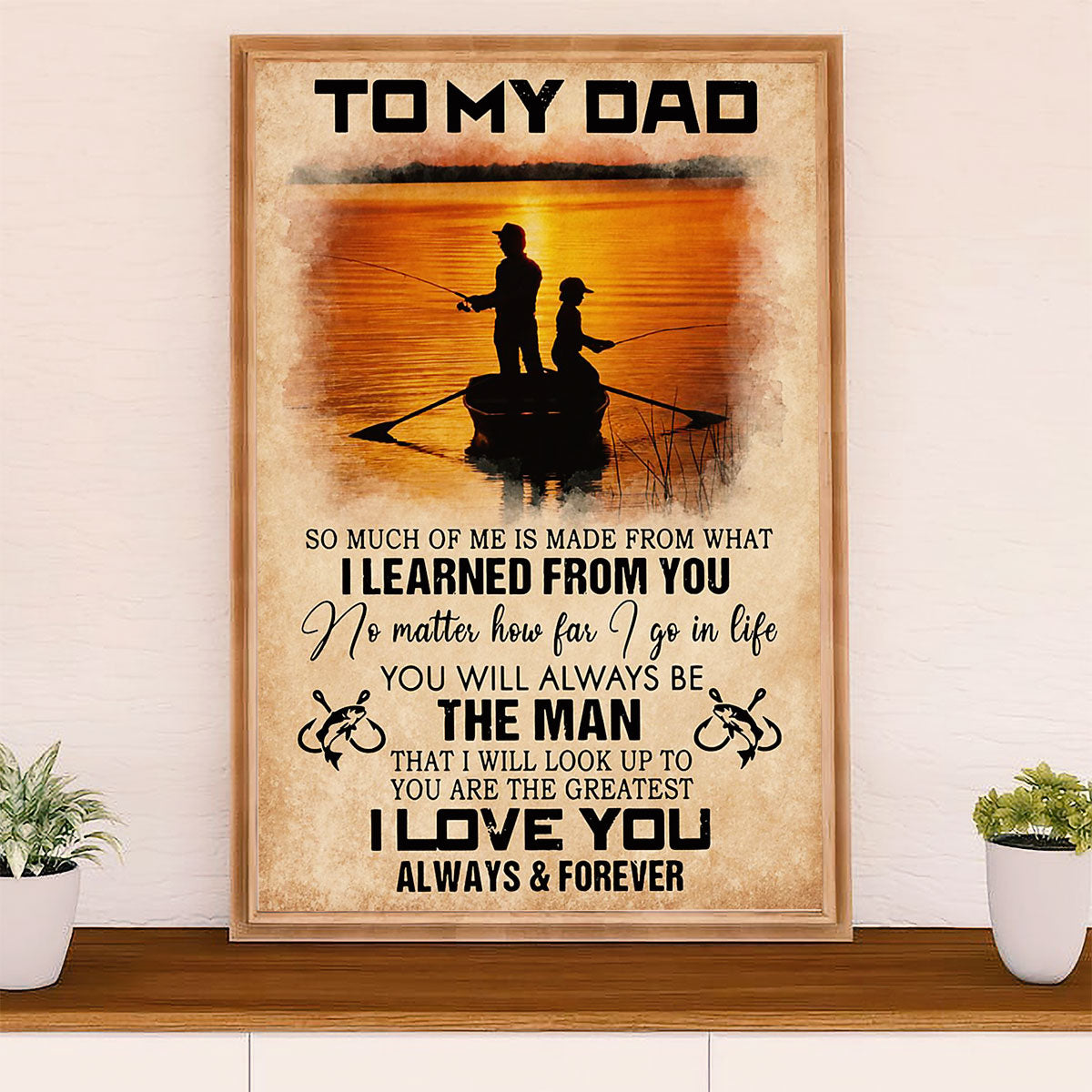 Fishing Poster Room Wall Art Prints | Gift from Son to Dad | Vintage Gift for Fisherman