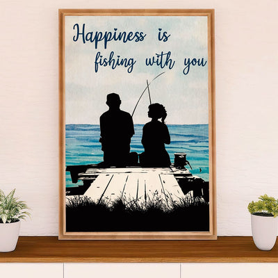 Fishing Poster Room Wall Art Prints | Couple Fishing | Vintage Gift for Fisherman