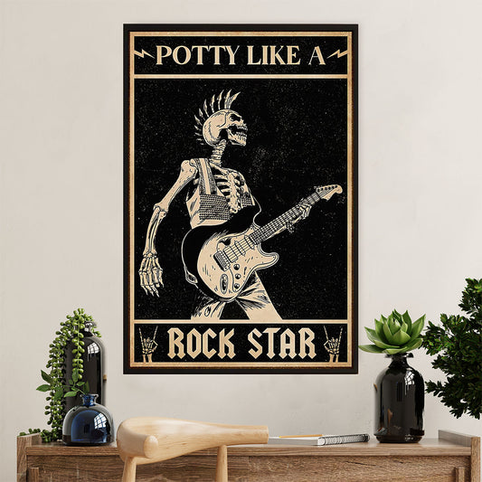 Music Guitar Poster Prints | Potty Like A Rock Star | Wall Art Gift for Guitarist