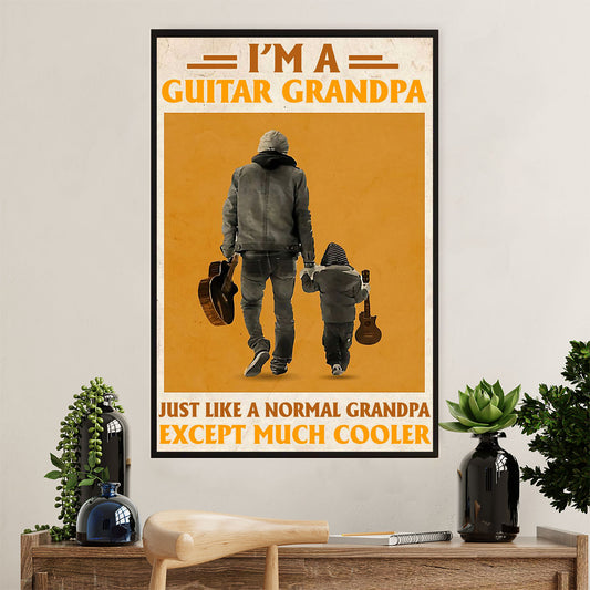 Music Guitar Poster Prints | Guitar Grandpa | Wall Art Gift for Guitarist