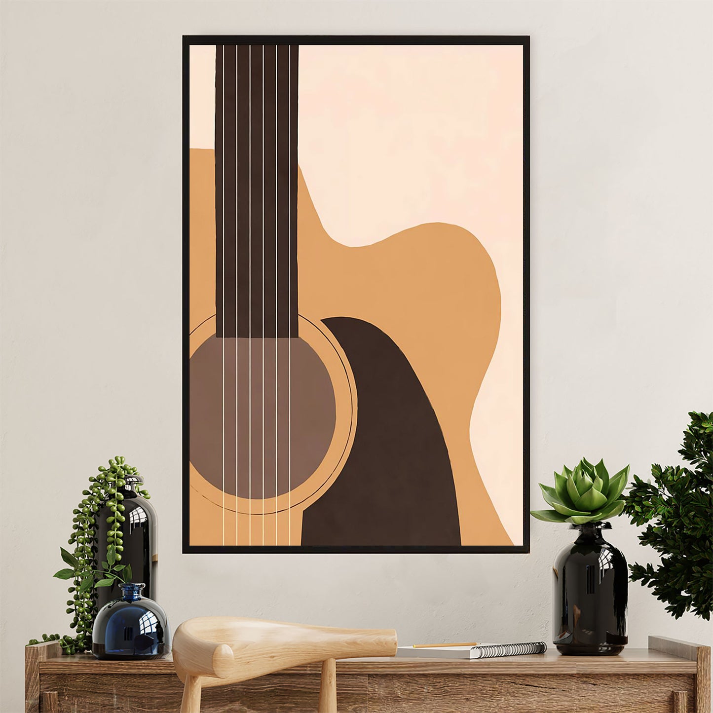 Music Guitar Canvas Wall Art Prints | Accoustic Guitar | Home Décor Gift for Guitarist
