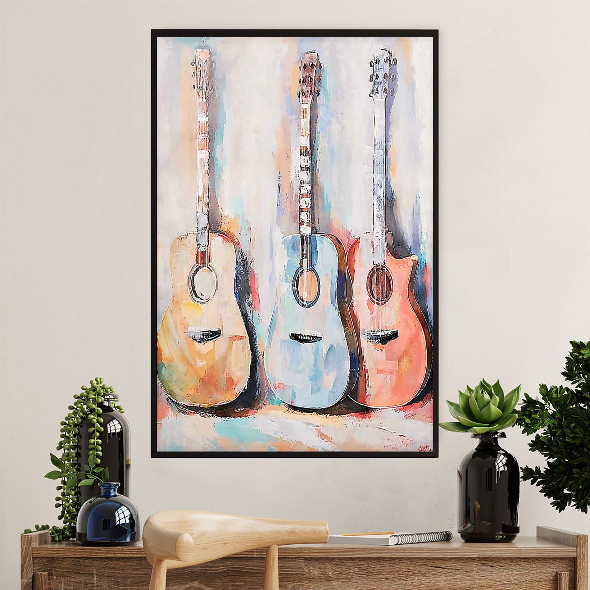 Music Guitar Canvas Wall Art Prints | Guitar Paintings | Home Décor Gift for Guitarist