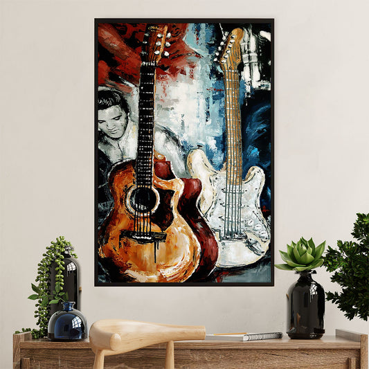 Music Guitar Canvas Wall Art Prints | Guitarist Plays Guitar Painting | Home Décor Gift for Guitarist