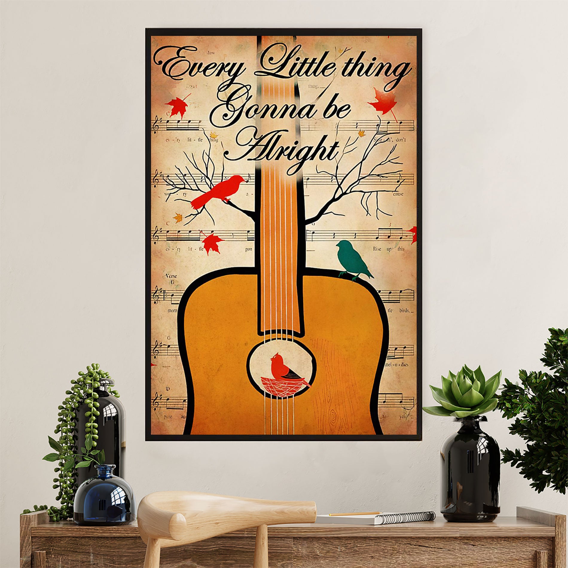 Music Guitar Canvas Wall Art Prints | Gonna Be Alright | Home Décor Gift for Guitarist