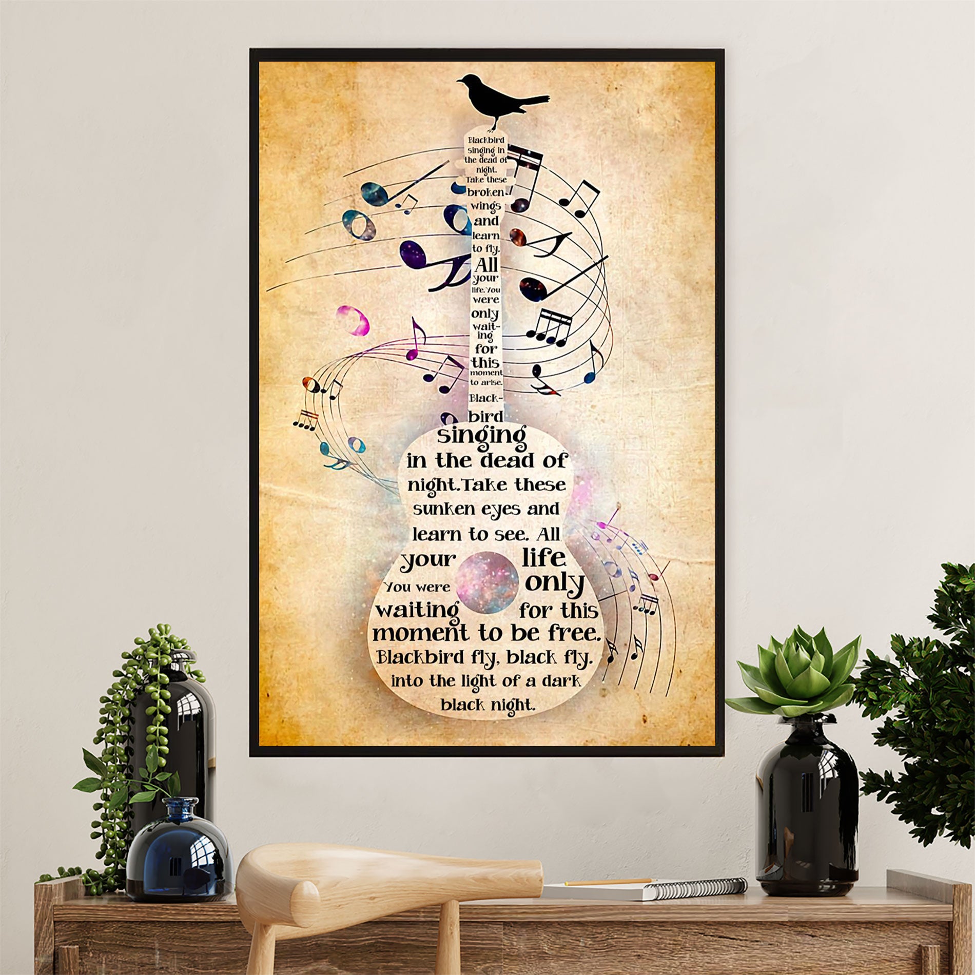 Music Guitar Canvas Wall Art Prints | Guitar Song | Home Décor Gift for Guitarist