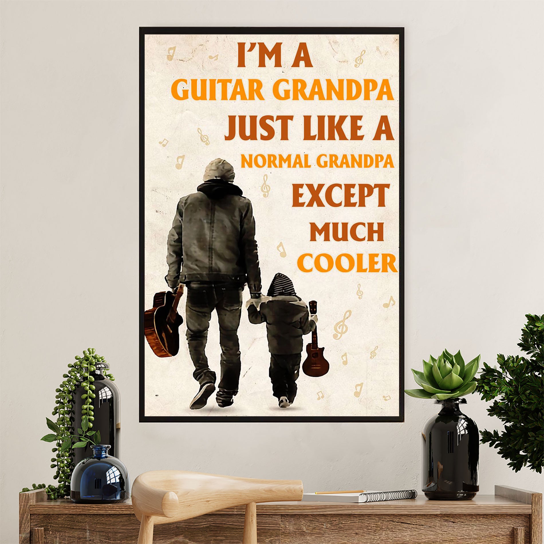Music Guitar Poster Prints | Guitar Grandpa | Wall Art Gift for Guitarist
