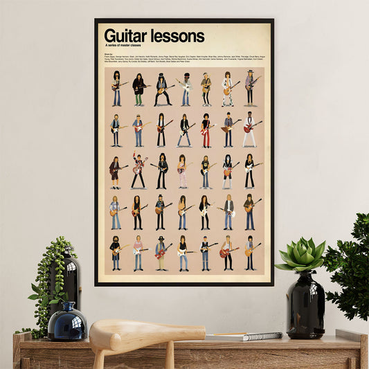 Music Guitar Poster Prints | Guitar Lessons | Wall Art Gift for Guitarist