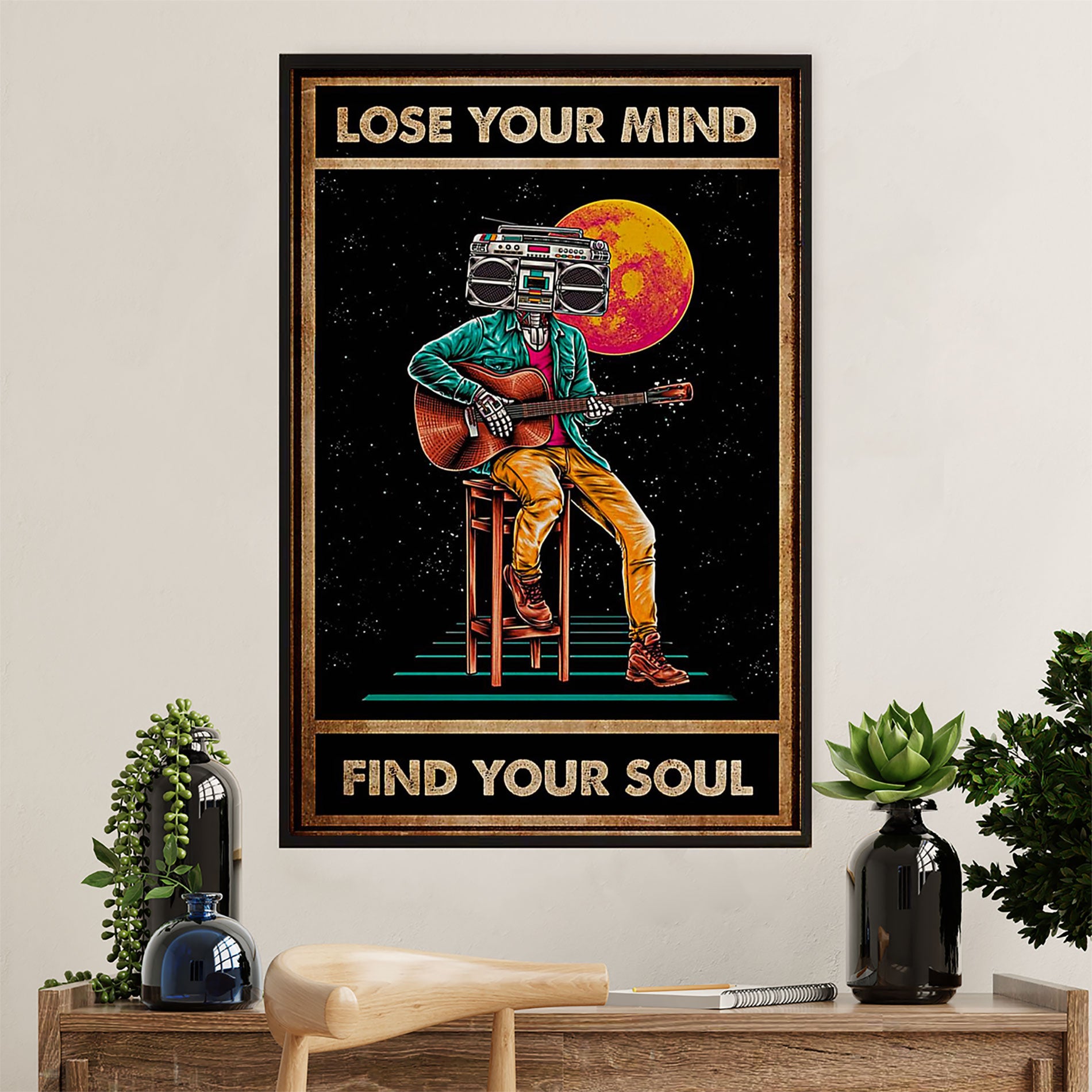 Music Guitar Canvas Wall Art Prints | Lose Your Mind | Home Décor Gift for Guitarist