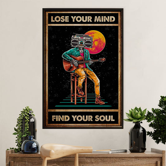 Music Guitar Canvas Wall Art Prints | Lose Your Mind | Home Décor Gift for Guitarist