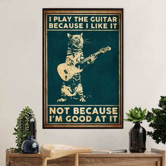 Music Guitar Canvas Wall Art Prints | Badass Quote Good At Guitar | Home Décor Gift for Guitarist