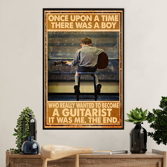 Music Guitar Poster Prints | Boy Wanted To Become A Guitarist | Wall Art Gift for Guitarist
