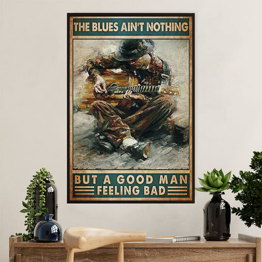 Music Guitar Poster Prints | Blues Aint Nothing | Wall Art Gift for Guitarist