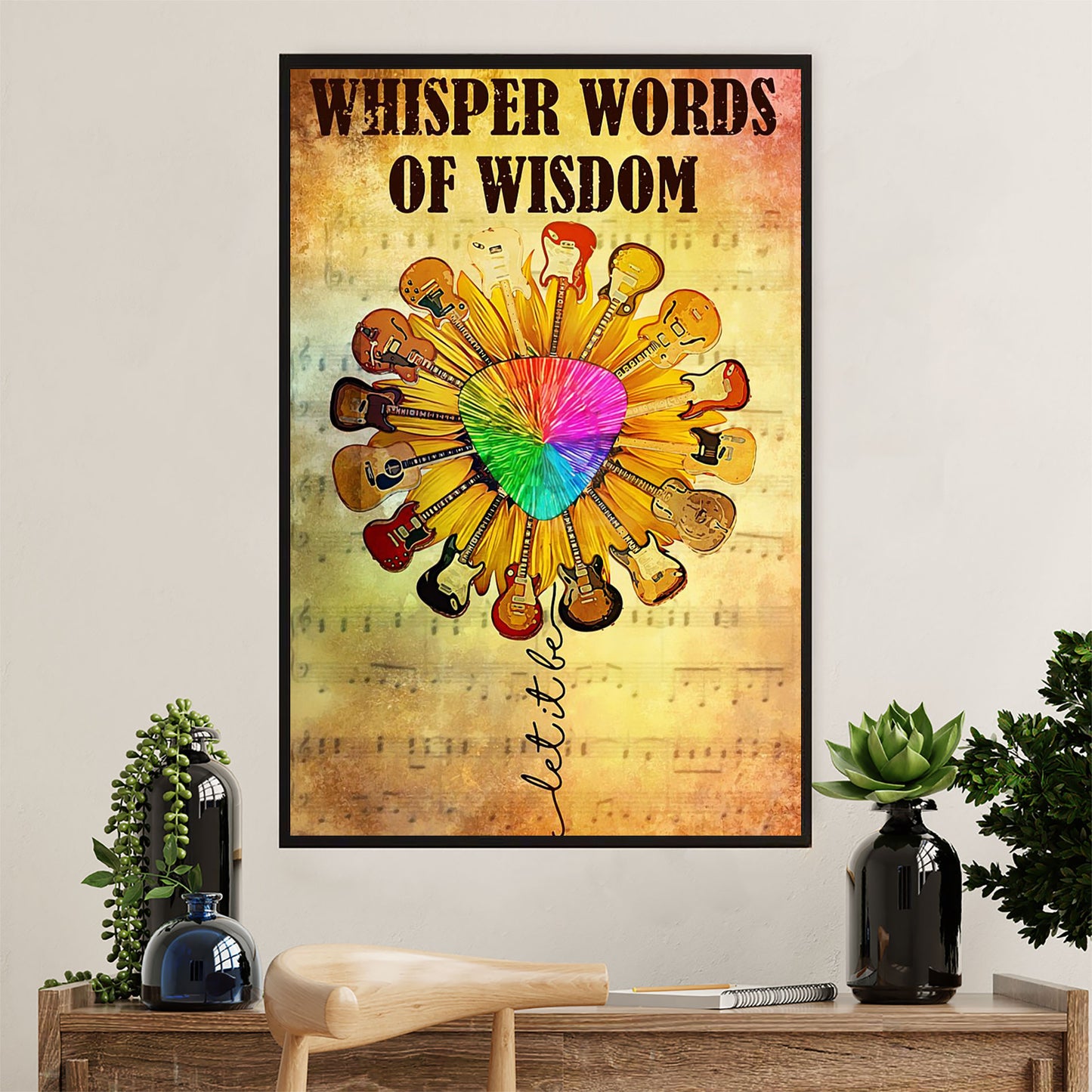 Music Guitar Poster Prints | Whisper Words Of Wisdom | Wall Art Gift for Guitarist