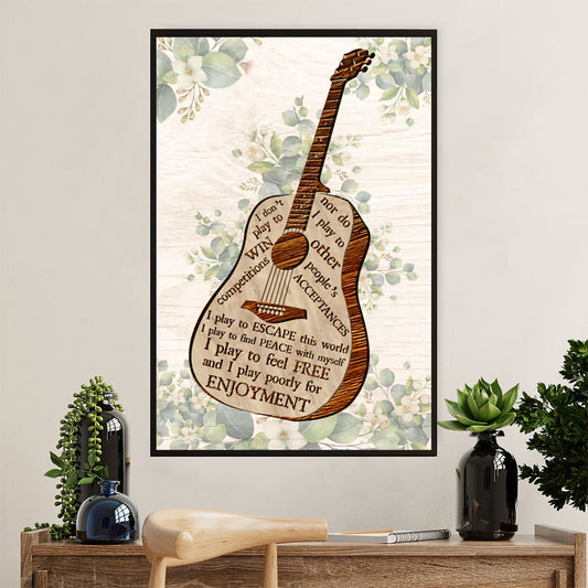 Music Guitar Poster Prints | Inspirational Quotes | Wall Art Gift for Guitarist