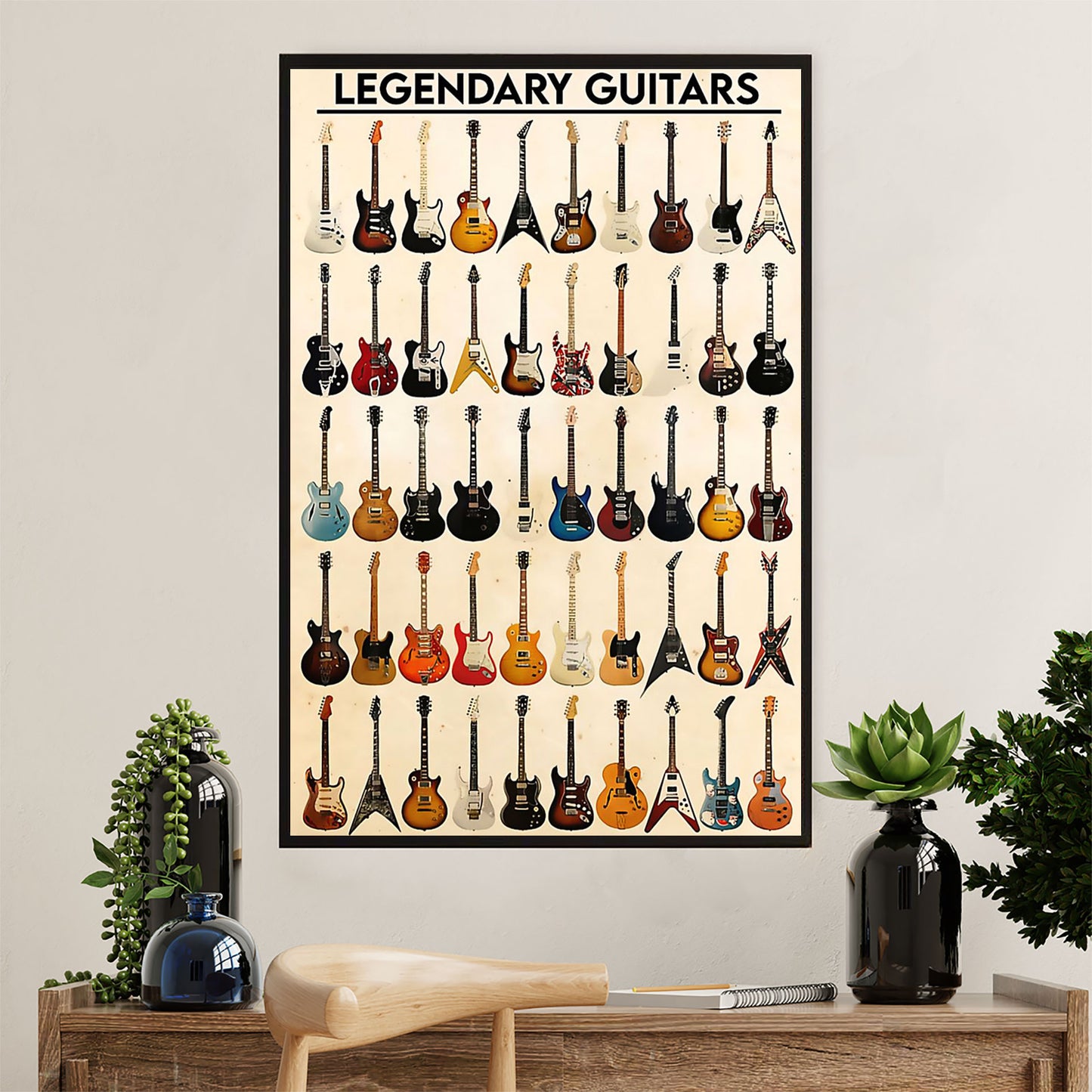 Music Guitar Poster Prints | Legendary Guitars | Wall Art Gift for Guitarist