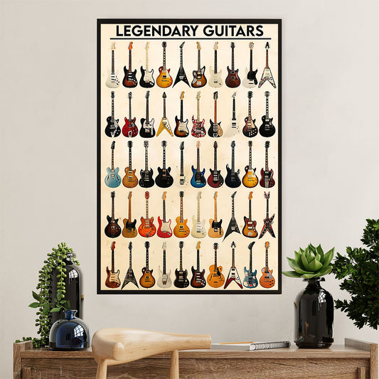 Music Guitar Canvas Wall Art Prints | Legendary Guitars | Home Décor Gift for Guitarist
