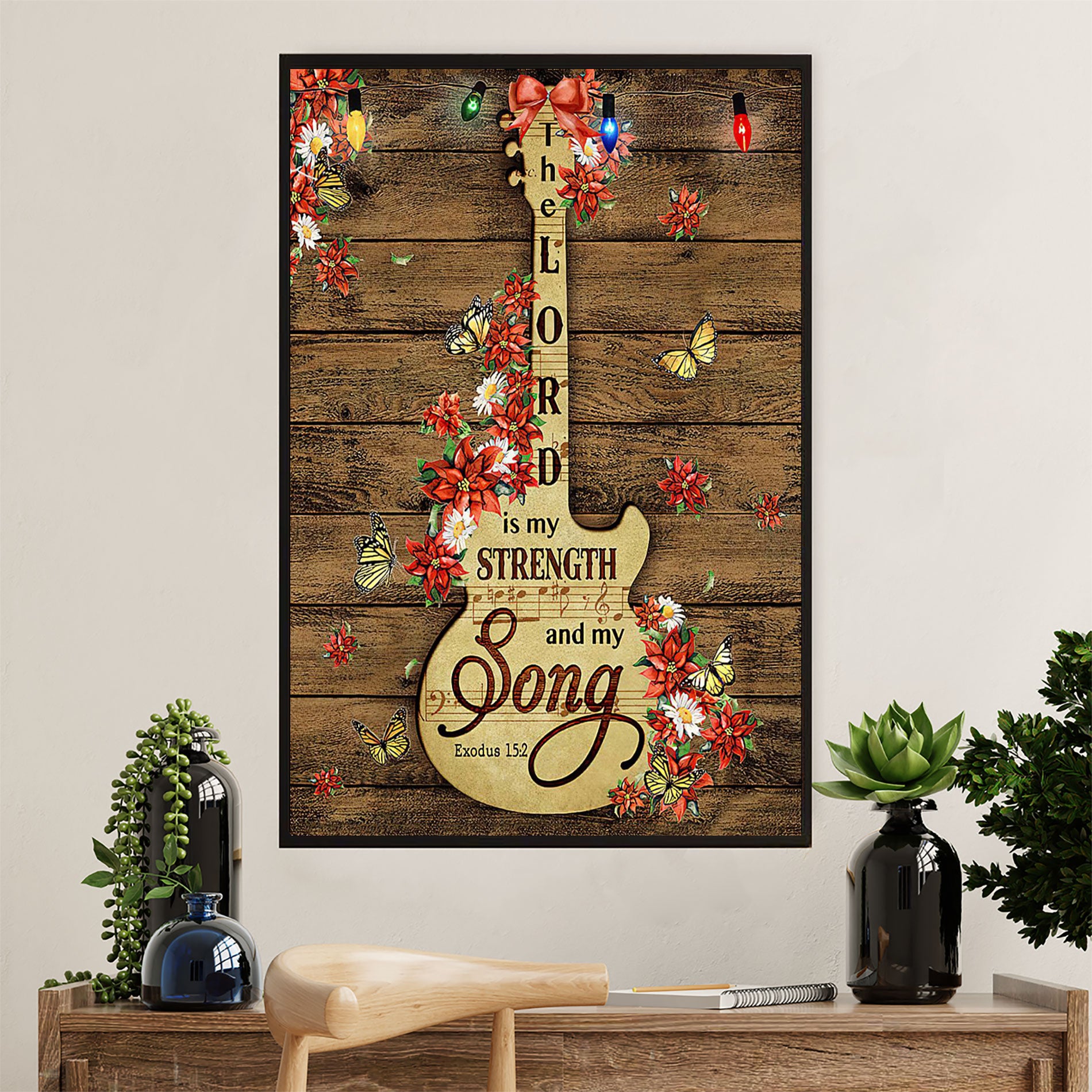 Music Guitar Canvas Wall Art Prints | Motivational Quotes | Home Décor Gift for Guitarist