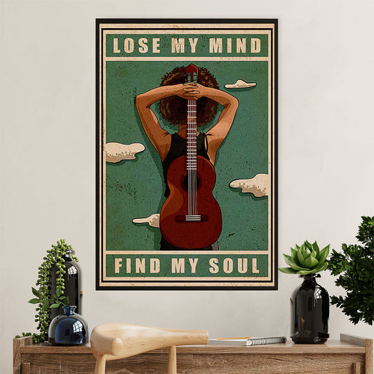 Music Guitar Canvas Wall Art Prints | Lose My Mind Find My Soul | Home Décor Gift for Guitarist