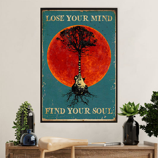 Music Guitar Canvas Wall Art Prints | Lose Your Mind | Home Décor Gift for Guitarist