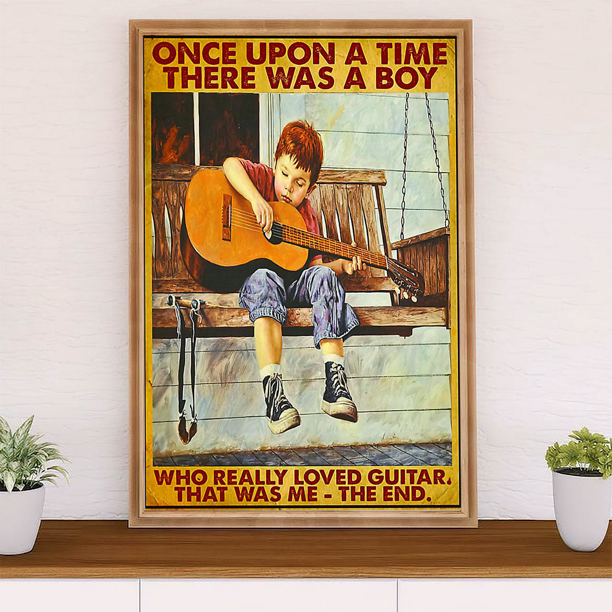 Music Guitar Canvas Wall Art Prints | Boy Loved Guitar | Home Décor Gift for Guitarist