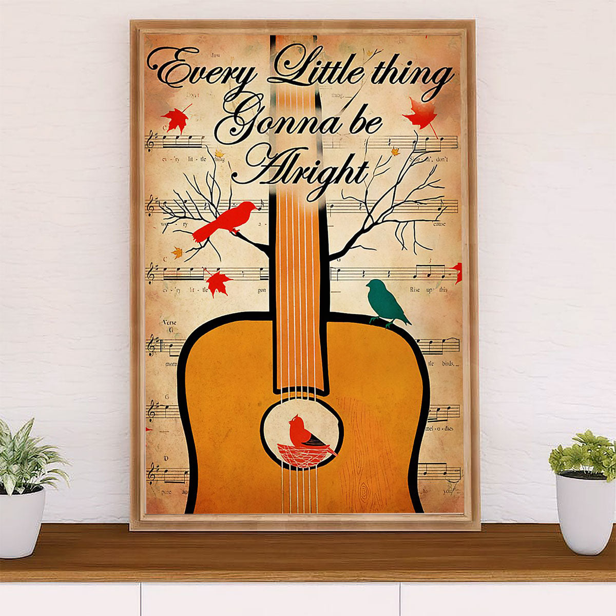 Music Guitar Canvas Wall Art Prints | Gonna Be Alright | Home Décor Gift for Guitarist