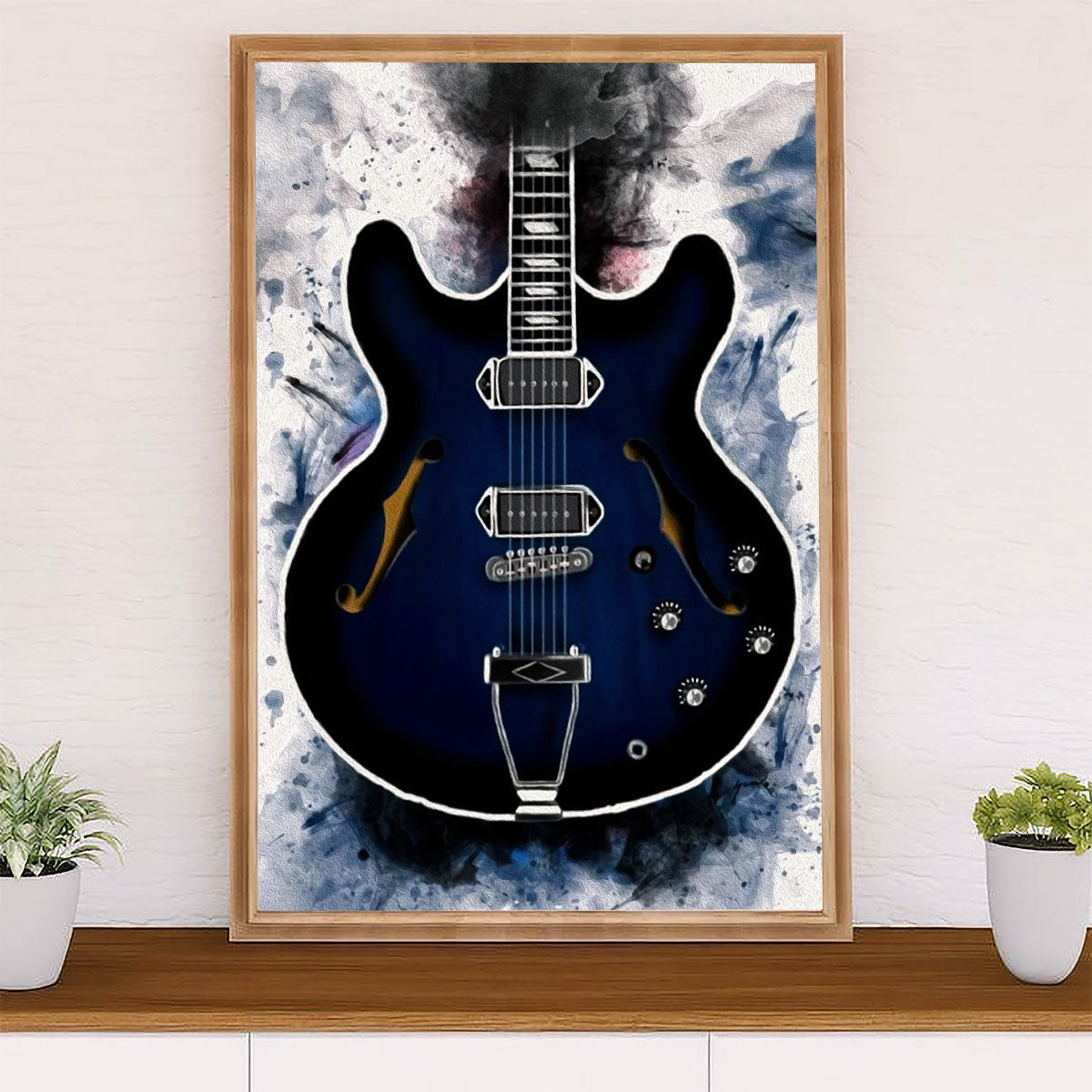 Music Guitar Poster Prints | Electric Guitar Painting | Wall Art Gift for Guitarist