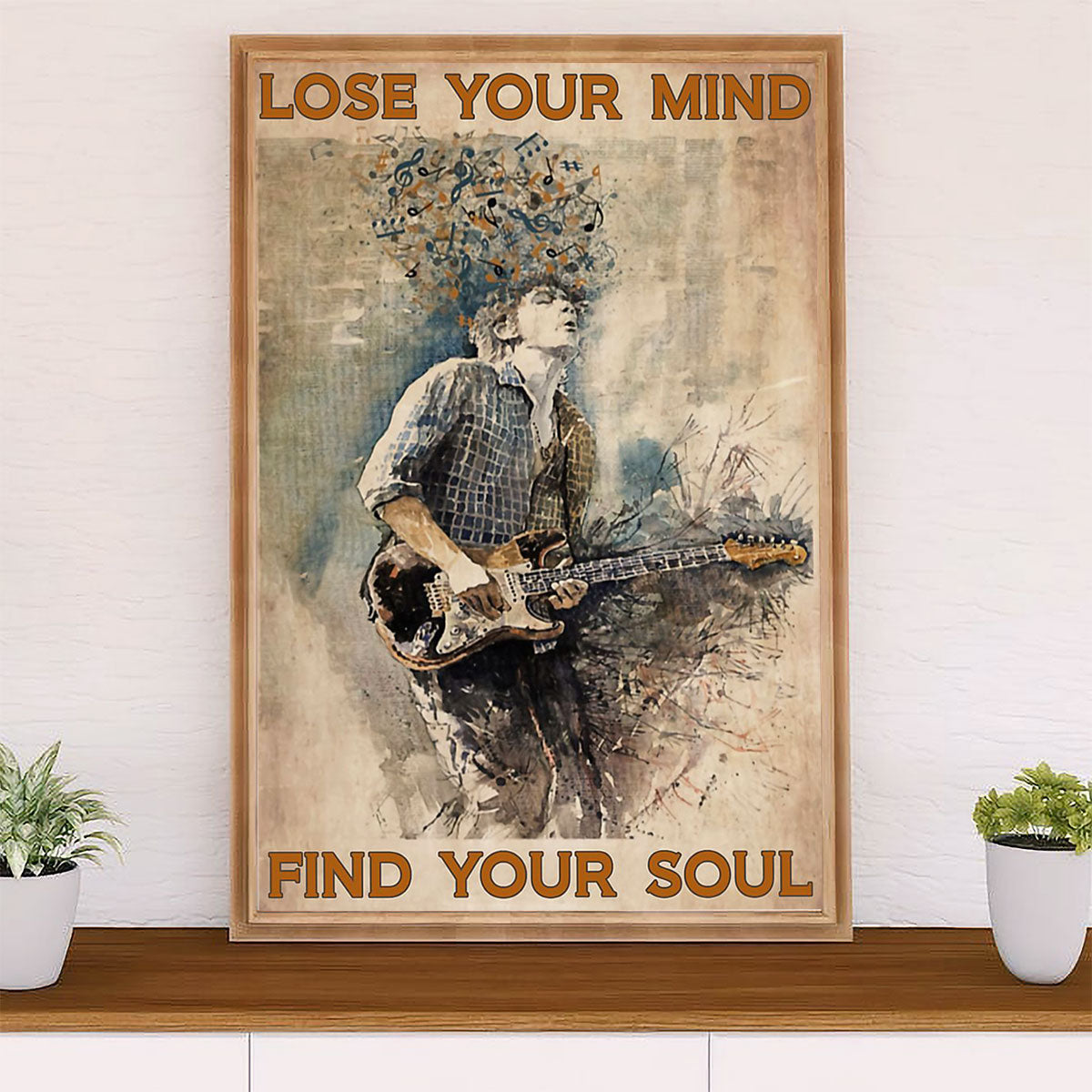 Music Guitar Canvas Wall Art Prints | Find Your Soul | Home Décor Gift for Guitarist