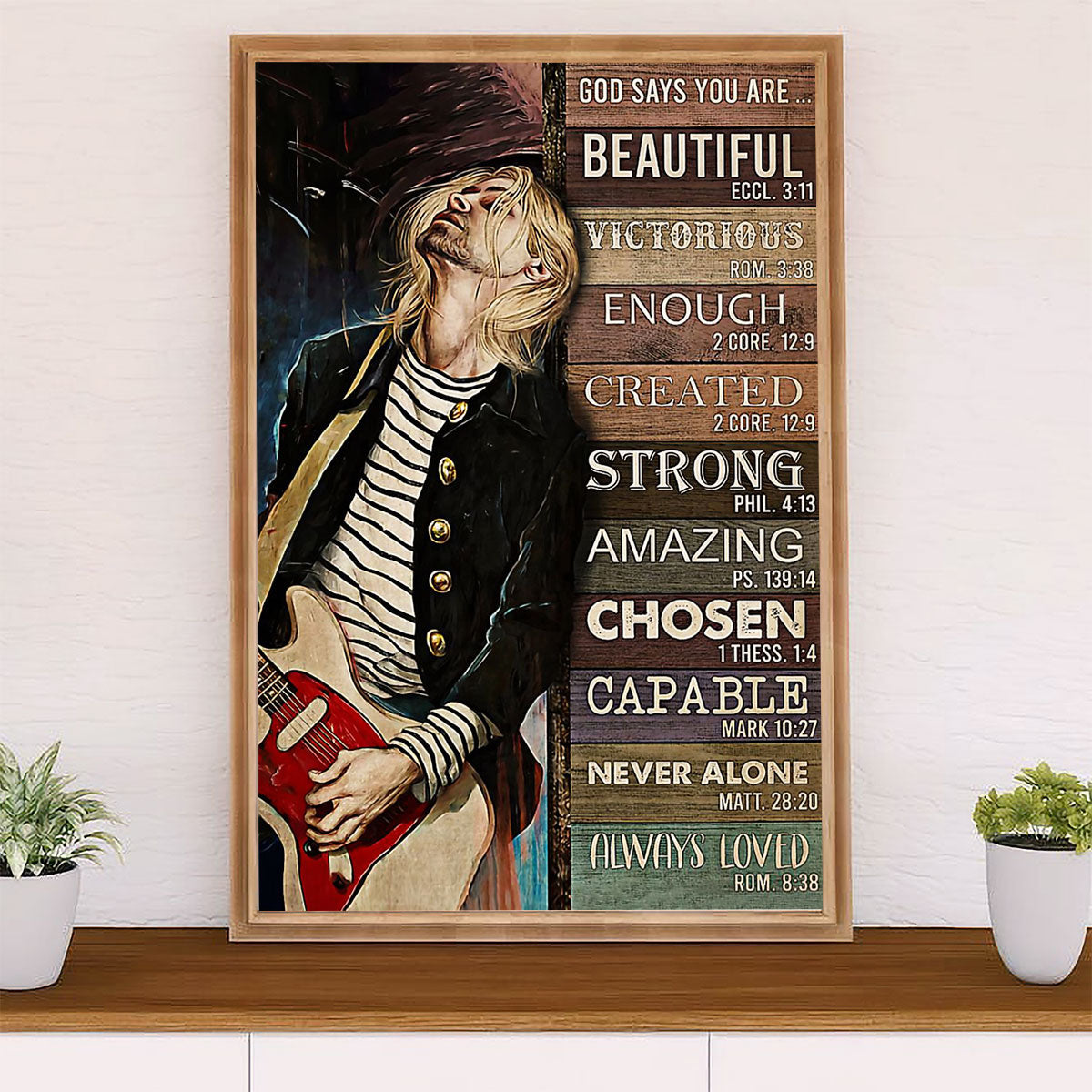 Music Guitar Poster Prints | God Says You Are | Wall Art Gift for Guitarist
