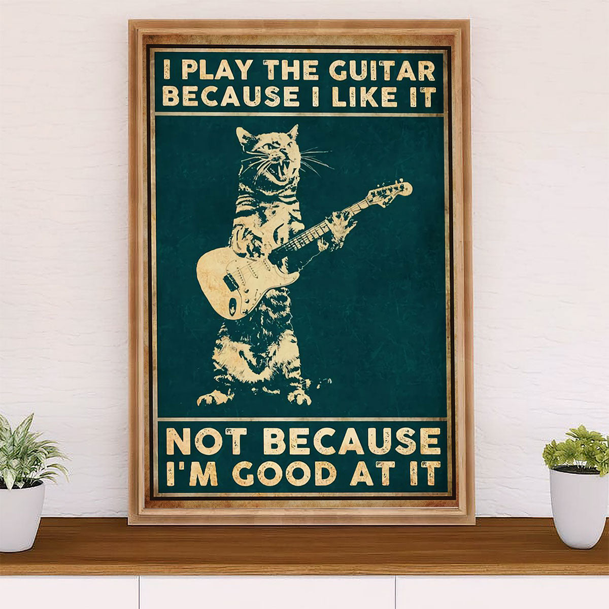 Music Guitar Canvas Wall Art Prints | Badass Quote Good At Guitar | Home Décor Gift for Guitarist