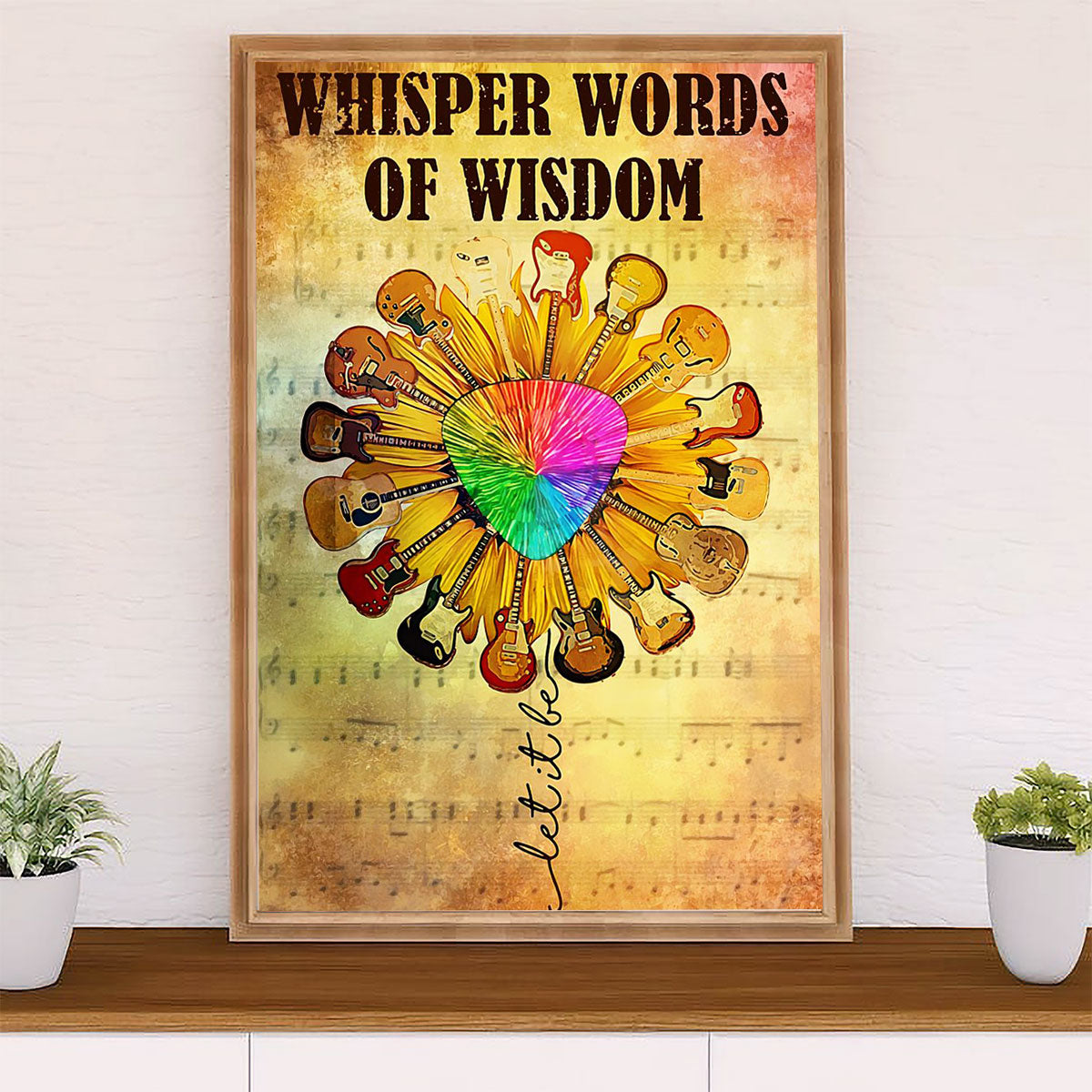 Music Guitar Poster Prints | Whisper Words Of Wisdom | Wall Art Gift for Guitarist