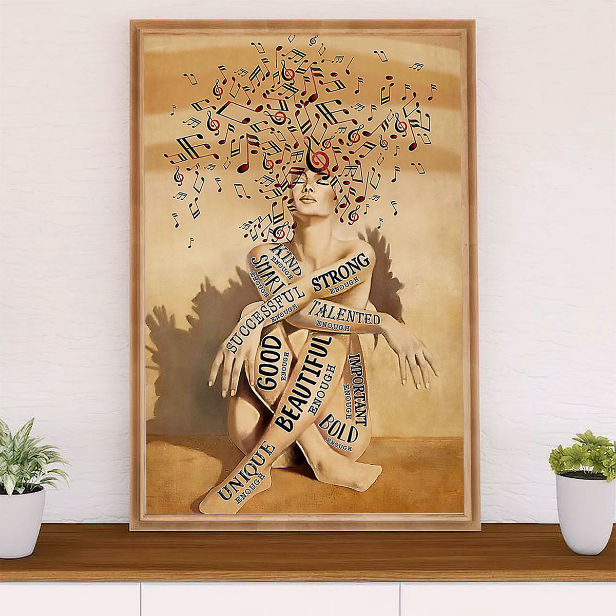 Music Guitar Poster Prints | Strong Girl | Wall Art Gift for Guitarist