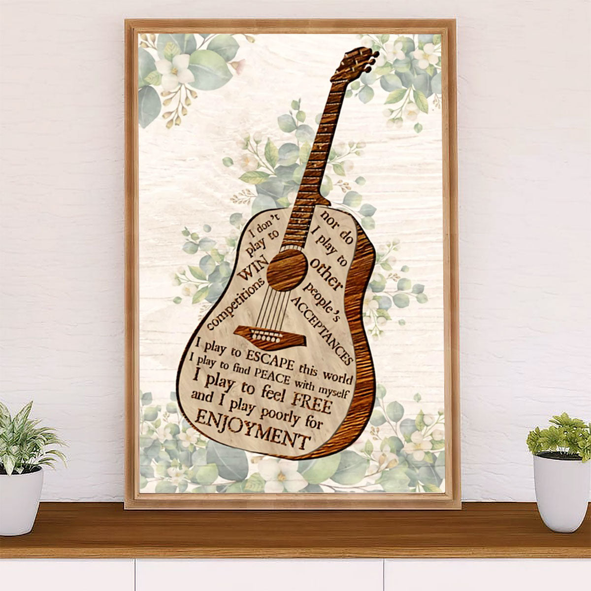 Music Guitar Canvas Wall Art Prints | Inspirational Quotes | Home Décor Gift for Guitarist