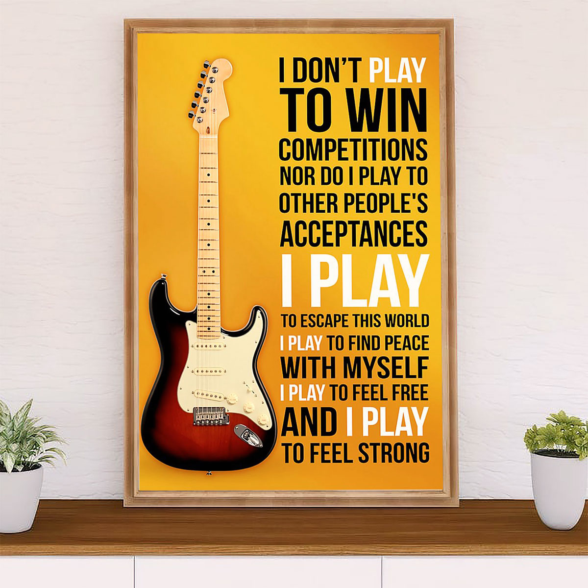 Music Guitar Canvas Wall Art Prints | Motivational Quotes | Home Décor Gift for Guitarist